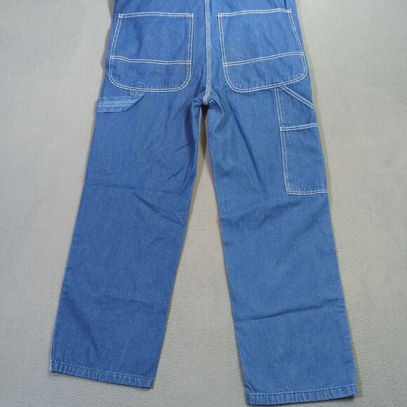 Liberty Denim Bib Overalls Men's 34x30 Blue Carpenter Loop Uneven Inseam Length - Picture 13 of 14